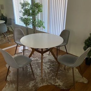 Set 4 wooden and fabric chairs 🪑